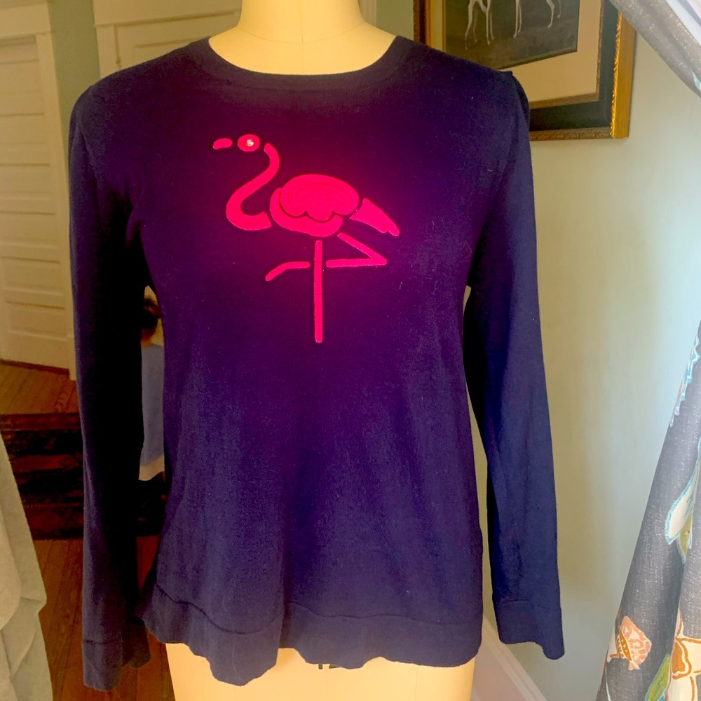 JCrew flamingo sweater